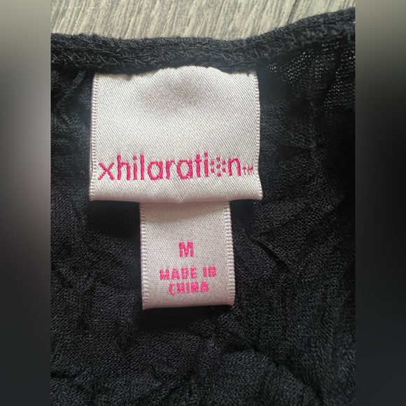 Vintage y2k xhilaration sequin and lace trimmed crinkle layering top size M - Picture 4 of 8